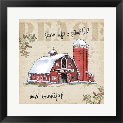 Framed Country Christmas I Print