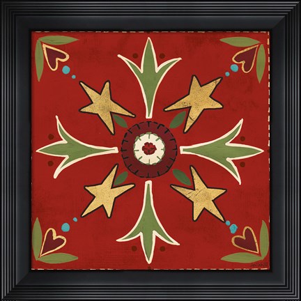 Framed Festive Tiles III Print