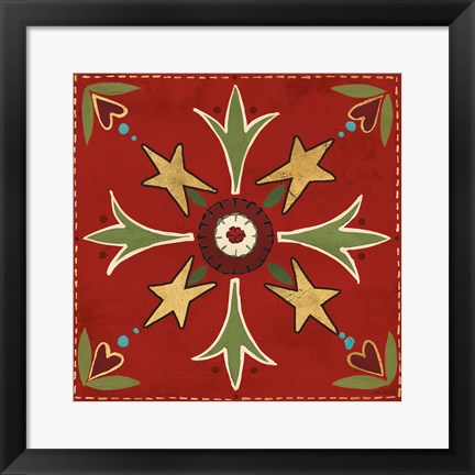 Framed Festive Tiles III Print