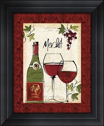 Framed Wine Not I Border Print