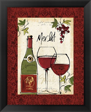 Framed Wine Not I Border Print