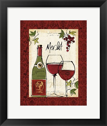 Framed Wine Not I Border Print