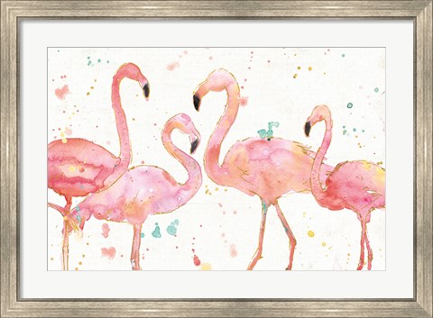 Framed Flamingo Fever I Print