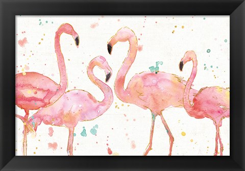 Framed Flamingo Fever I Print