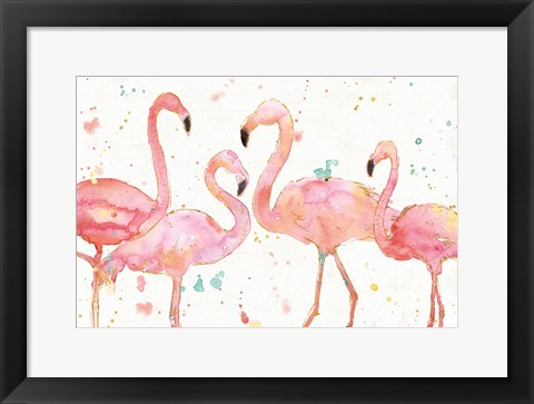 Framed Flamingo Fever I Print