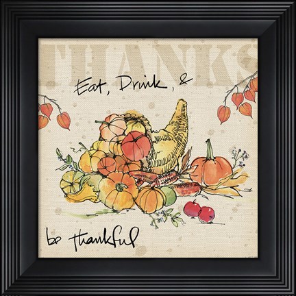 Framed Be Thankful III Print