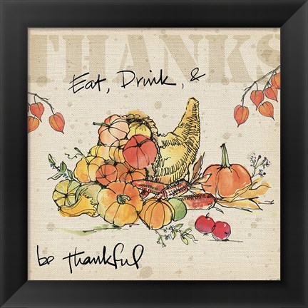 Framed Be Thankful III Print