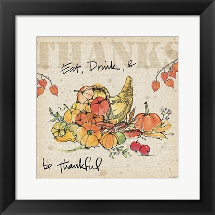 Framed Be Thankful III Print