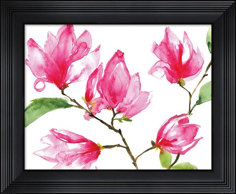 Framed Bright Magnolias Print