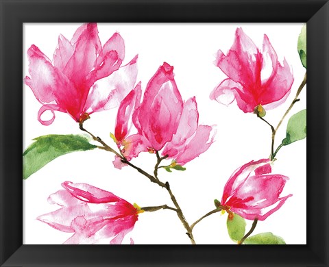 Framed Bright Magnolias Print