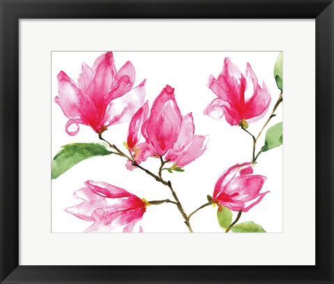 Framed Bright Magnolias Print