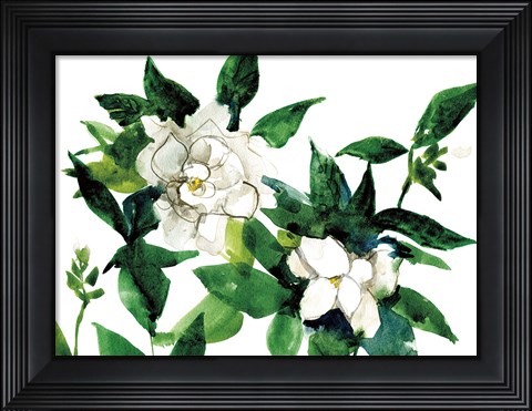 Framed Bright Gardenias Print