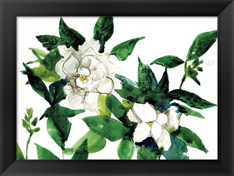 Framed Bright Gardenias Print