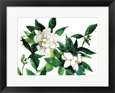 Framed Bright Gardenias Print