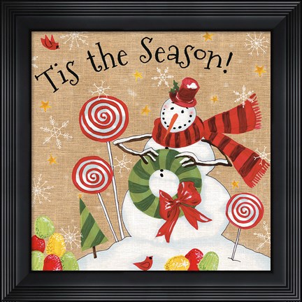 Framed Sweet Snowmen III Print