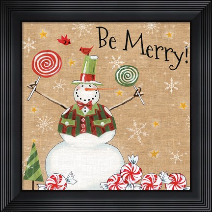 Framed Sweet Snowmen IV Print