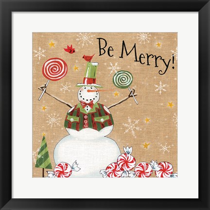 Framed Sweet Snowmen IV Print