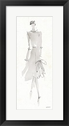 Framed La Fashion I Gray Print