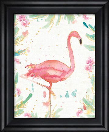 Framed Flamingo Fever XII Print