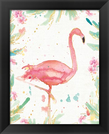 Framed Flamingo Fever XII Print