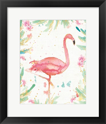 Framed Flamingo Fever XII Print