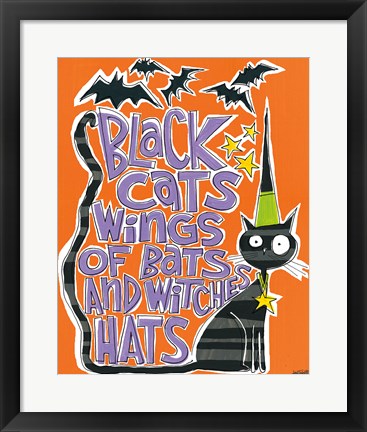 Framed Bats and Black Cats II Print