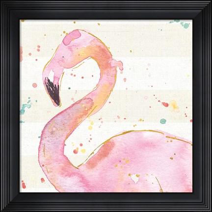Framed Flamingo Fever III no Words Print