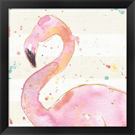 Framed Flamingo Fever III no Words Print