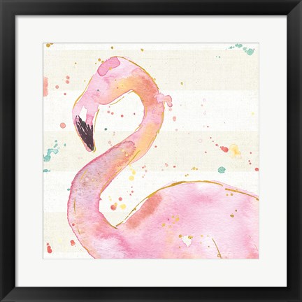 Framed Flamingo Fever III no Words Print