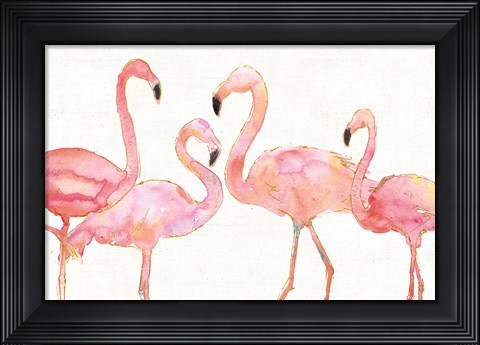 Framed Flamingo Fever I no Splatter Print