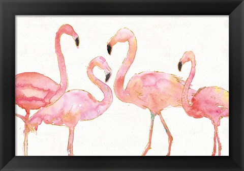 Framed Flamingo Fever I no Splatter Print