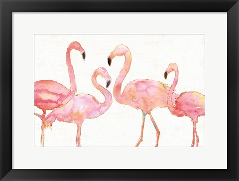 Framed Flamingo Fever I no Splatter Print