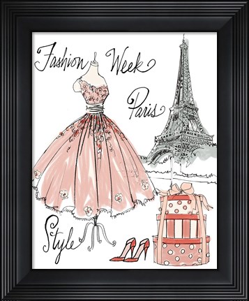 Framed Fashion Week III on White Print