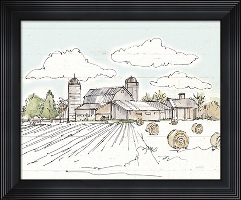 Framed Farm Memories II Shiplap Print