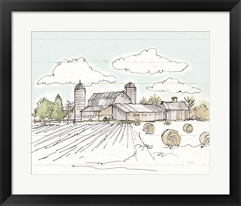 Framed Farm Memories II Shiplap Print
