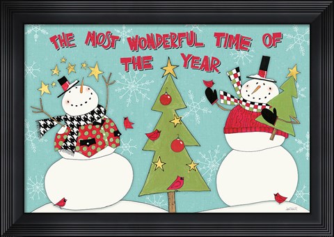 Framed Snowman Sentiments I Print