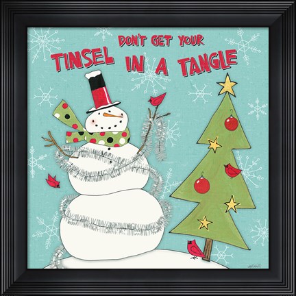 Framed Snowman Sentiments II Print