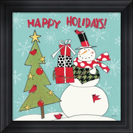 Framed Snowman Sentiments V Print
