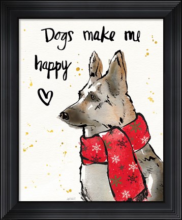 Framed Strike a Paws VIII Christmas Print
