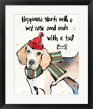 Framed Strike a Paws IV Christmas Print