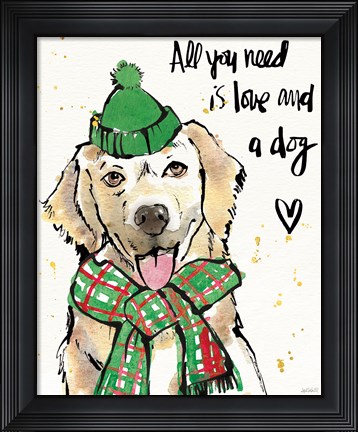 Framed Strike a Paws V Christmas Print