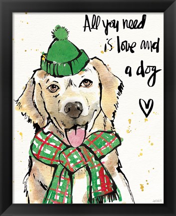 Framed Strike a Paws V Christmas Print