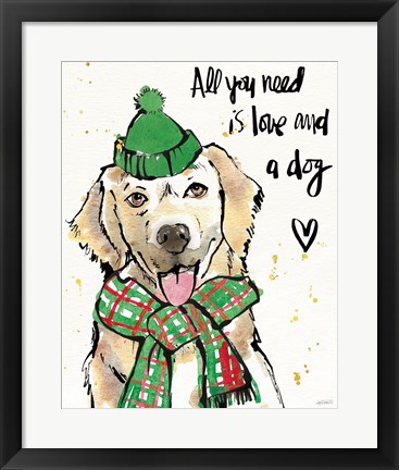 Framed Strike a Paws V Christmas Print