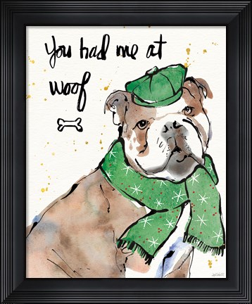 Framed Strike a Paws I Christmas Print