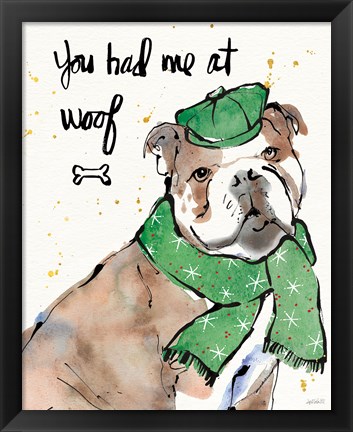 Framed Strike a Paws I Christmas Print