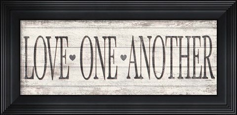 Framed Love One Another Wood Sign Print