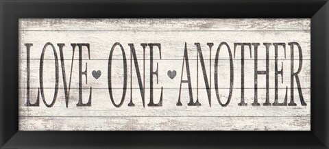 Framed Love One Another Wood Sign Print