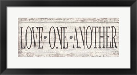 Framed Love One Another Wood Sign Print