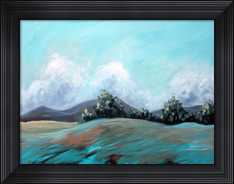 Framed Turquoise Landscape Print
