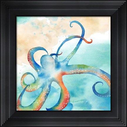 Framed Sea Splash Octopus Print